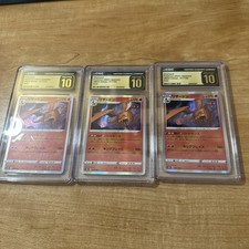 2021 Pokemon Charizard Japanese VMAX Climax 17/184 Holo CGC 10 Pristine Lot of 3 picture
