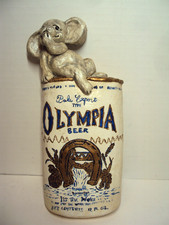 Vintage Chalkware/Ceramic Beer Can Art HTF 1970's Bar Advertising  Olympia Beer picture