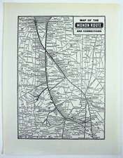 Monon Route - Original 1941 Railroad System Map.  Vintage Railway picture