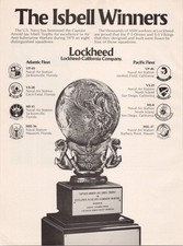 Lockheed 1980 US Navy Isbell Trophy P-3 Orion S-3 Viking Vintage Print Ad picture