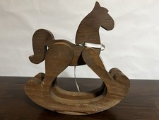 Handcrafted Wooden Rocking Horse Tabletop Decor Nursery Figurine picture
