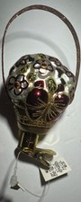 Lot Of 8- Vintage Mercury Blown Glass Floral Basket Clip On Ornaments Poland picture