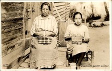 Cherokee Indian Women basket makers CLINE c1931 Real Photo Vintage Postcard bhn picture