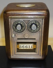 Antique U S Post Office Box Door Bank-Dual Dial 