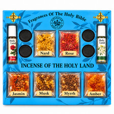 Holy Land Incense Gift Set Nard Myrrh Rose Amber Jerusalem Christian Bible Gift picture