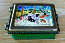 Vtg Hand Painted Kelvin Chen Decorative Enamel Art Trinket Box Gauguin Numbered picture