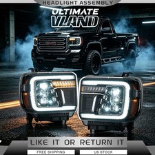 VLAND FULL LED Headlight For 2014-2019 GMC Sierra 1500 2500HD 3500HD W/Animation picture