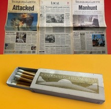 9/11 Newspaper Sept 2001 Worcester Telegram Gazette + World Trade Center Matches picture