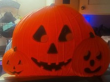 Rare VTG 1995 Union Products Don Featherstone Blow Mold -Halloween Pumpkin Trio  picture