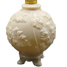 Vintage PAIR Aladdin Alacite Glass Table Lamps Embossed Oak Leaf 1930s Art Deco picture