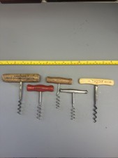 Lot Of 5 - Vintage Advertising Straight Pull Corkscrews #210 picture