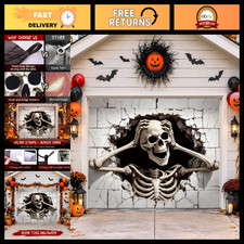Halloween Garage Door Cover Decor, 7x8ft Outdoor Party Backdrop picture