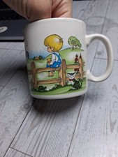 VINTAGE 1969 JOAN WALSH ANGLUND BOY ON FARM LAKE FENCE MUG picture
