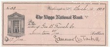 RARE Signed Bank Check - Edmund C Tarbell American Impressionist Painter 1923 picture