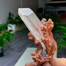 222G Natural transparent purple cubic fluorite mineral crystal sample/China picture