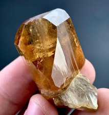 154 Carat Honey Colour Topaz Crystal With Quartz Specimen From Pakistan  picture