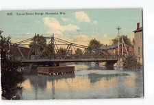Menasha Wisconsin WI Postcard 1913 Tayco Street Bridge picture