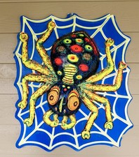 Rare Vtg 1960's Halloween 3D Vacuform Berserk Spider on Web Glow in the Dark 29