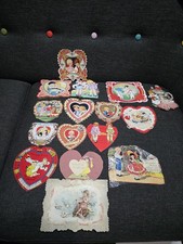 Group Lot 38  Antique Valentines Day Cards Diecut 1920s 1930s picture