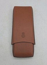 Vintage Lonsdale Brown Leather Cigar Case Holder Made Italy Corona Travel Pouch picture