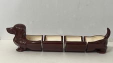 Vntg Marston California Pottery Dachshund 4-Piece Serving Dish Set - MCM Relish picture