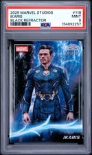 Topps 2025 Marvel Studios Ikaris Black Refractor #118 PSA 9 03/10 picture