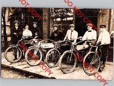 c1910 5 THOR Motorcycles IV DeMaster Motor Cycle Garage Bikes Driver RPPC Photo picture