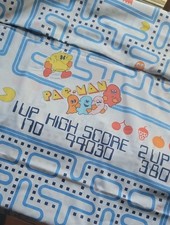 Vintage 1980s Pac-Man Twin Size Flat Sheet - Dan River Muslin Bally Midway picture