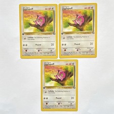 Pokémon 1999 Jigglypuff 54/64 1st Edition Jungle 3 Card Lot NM Unplayed picture