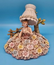 Ardalt Fiori Bianco? Lamp Light #7944 Lady in Dress Figurine Flowers Italy READ picture