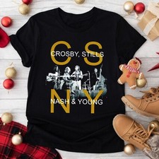 New Crosby Stills Nash And Young Men Black S-235XL Tee 20D2057 picture