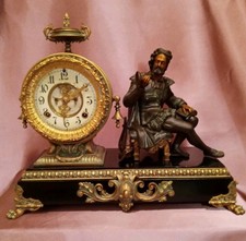 Antique C 1890s-1920s Ansonia ARION Figural Statue Mantle Clock picture