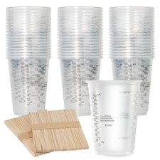 XUXU 100pcs 8oz Graduated Clear Plastic Measuring Cups 5.9