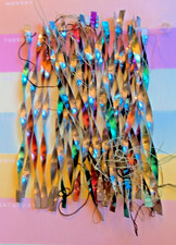 30 Vintage Lot Christmas Jeweled Icicle Ornaments Diamond Ray Twisted Metal MCM picture