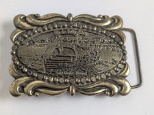 Vintage 1975 Fete des Petites Cotes St Charles MO Riverboat Belt Buckle #83 picture