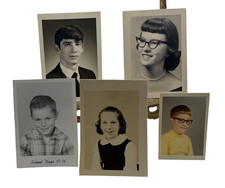Vintage 1950s 60s School Children Lot 5 Photos 2.5x3.5-1.75x2.5 B&W Gelatin Orig picture