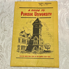 Purdue University Campus Map Guide Booklet 1950 Signed Colleges & Universities picture
