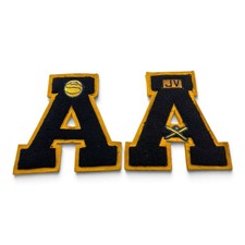 2 Vintage 1950’s Letterman Varsity Felt Patch Letter A Basketball & JV Lacrosse picture