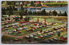 Tampa Florida Aerial View Municipal Trailer Park Many Trailer Postcard PC412 picture