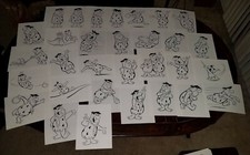 THE FLINTSTONES 200-PAGE ART SET 8.5x11 EACH HANNA-BARBERA CLASSIC STYLE picture