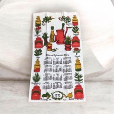 Vintage 1971 Linen Calendar Tea Towel Luther Travis Fallani & Cohn 27x15” picture