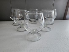 Set Of 6  Vintage Glass Mini Brandy Snifters Shot Glasses Bareware Retro 50s picture