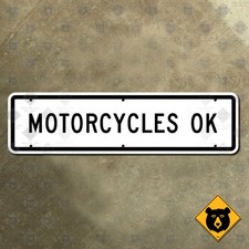 California Motorcycles OK carpool HOV freeway lane highway road sign 30x8 picture