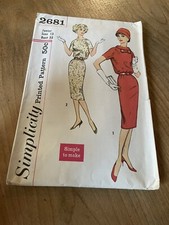 Vintage 1950s SIMPLICITY Pattern 2681 Dress  Junior Size 13 Bust 33 picture