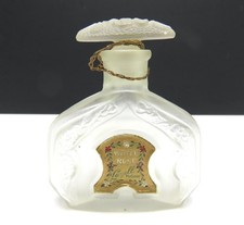 Antique Lazell White Rose Frosted Glass Perfume Bottle 3