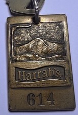 Harrah’s Hotel & Casino Stateline, Nevada 89449 Brass Hotel Room Key #614 Fob picture