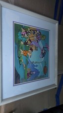 Hanna-Barbera The Flintstones 1990s Framed Matted Print Signed Hanna Barbera picture