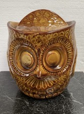 Vintage McCoy Pottery #219 Brown Owl Ceramic Cookie Jar 1960s 1970s picture