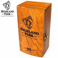 Highland Park 25 Year Old Oak Wooden Whisky Presentation Box Empty Collectable picture