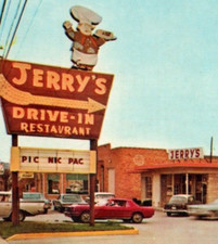 Vintage Jerry's Drive-In Restaurant Burgers Cars Morehead KY Postcard F165 picture